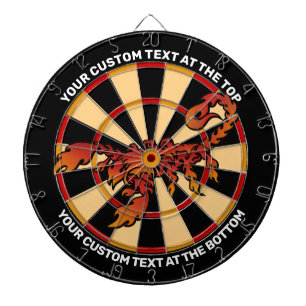 Flames Scorpion Dartboard with Custom Text