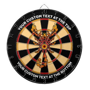 Flames Scorpion Dartboard with Custom Text