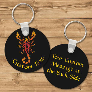 Flames Scorpion Keychain