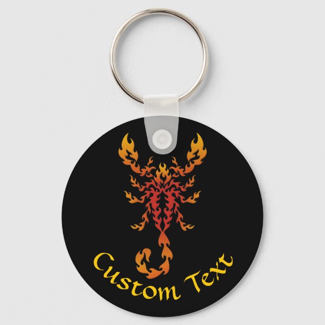 Flames Scorpion Keychain (Front)