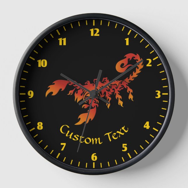 Flames Scorpion Large Clock (Front)