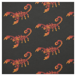 Flames Scorpion Pattern Fabric