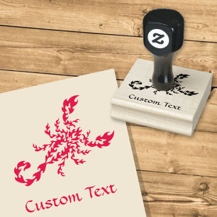 Flames Scorpion Rubber Stamp