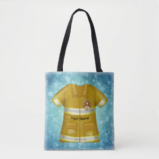 Flames Shield Firefighter Tote Bag