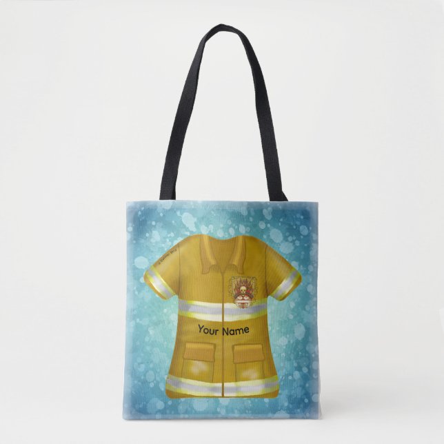 Flames Shield Firefighter Tote Bag (Front)