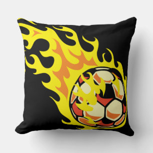 Flamin’ Soccer Ball Cushion