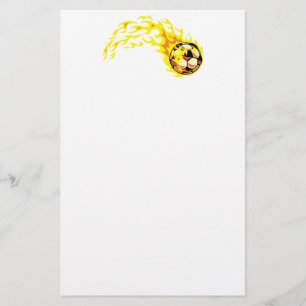 Flamin' Soccer Ball Stationery