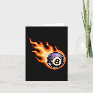 Flaming 8 Ball Pool Billiards  Card