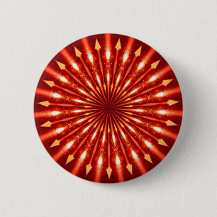 flaming arrows kaleidoscope 6 cm round badge
