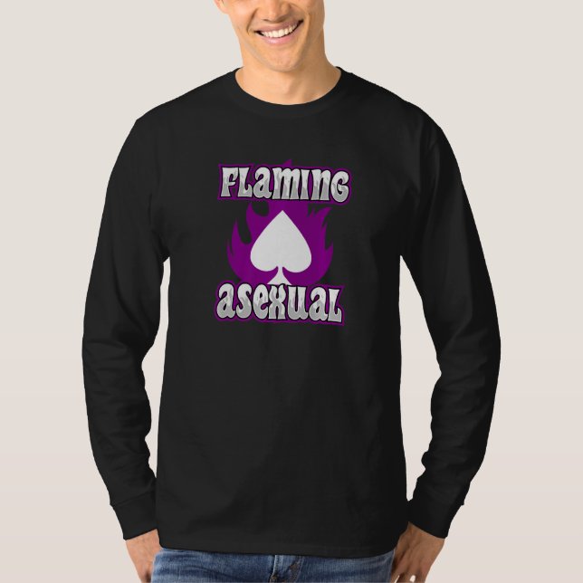 Flaming Asexual Pride Stuff  Trendy Ace Symbol T-Shirt (Front)