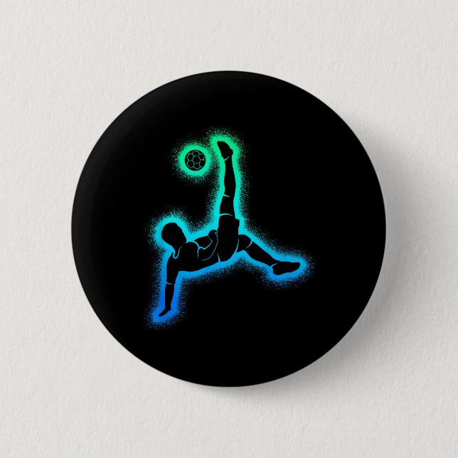 Flaming Asteroid Soccer Ll  6 Cm Round Badge (Front)