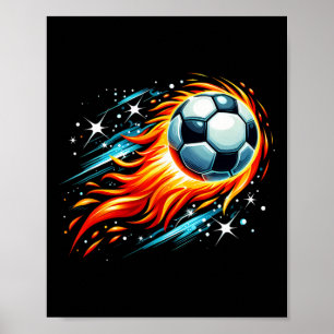 Flaming Asteroid Soccer Ll Poster