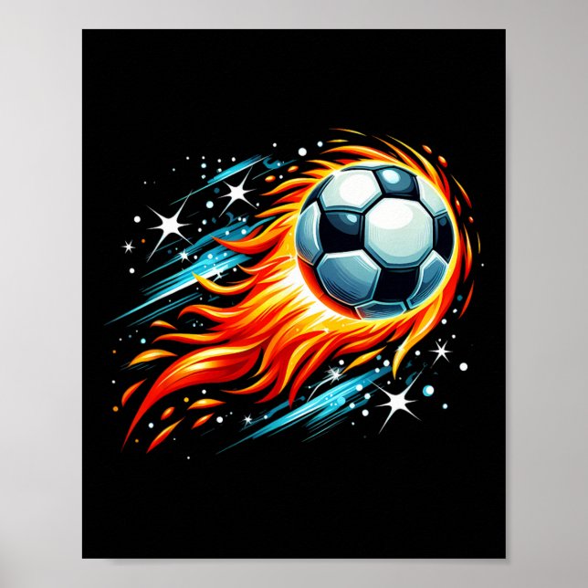 Flaming Asteroid Soccer Ll  Poster (Front)