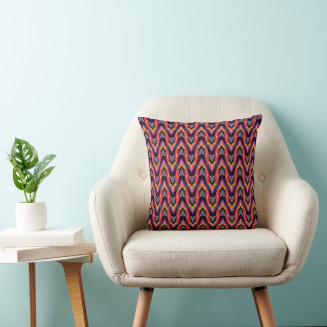 Flaming Bargello Throw Pillow (Chair)