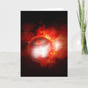 Flaming Baseball Card