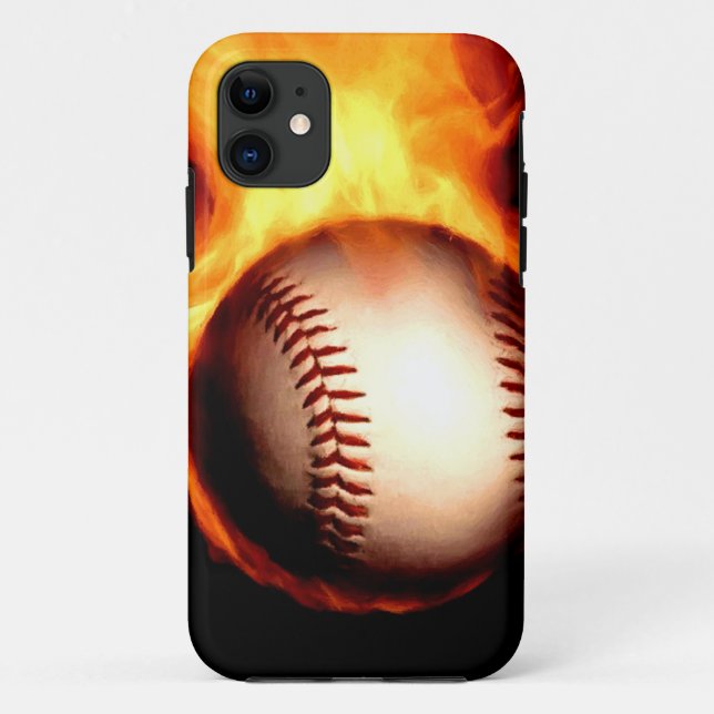 Flaming Baseball Case-Mate iPhone Case (Back)