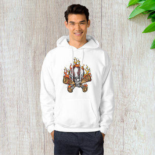 Flaming Baseball Skull Hoodie