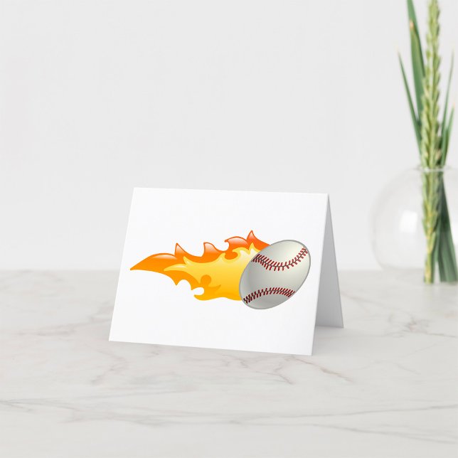 Flaming Baseball Thank You Card (Creator Uploaded)