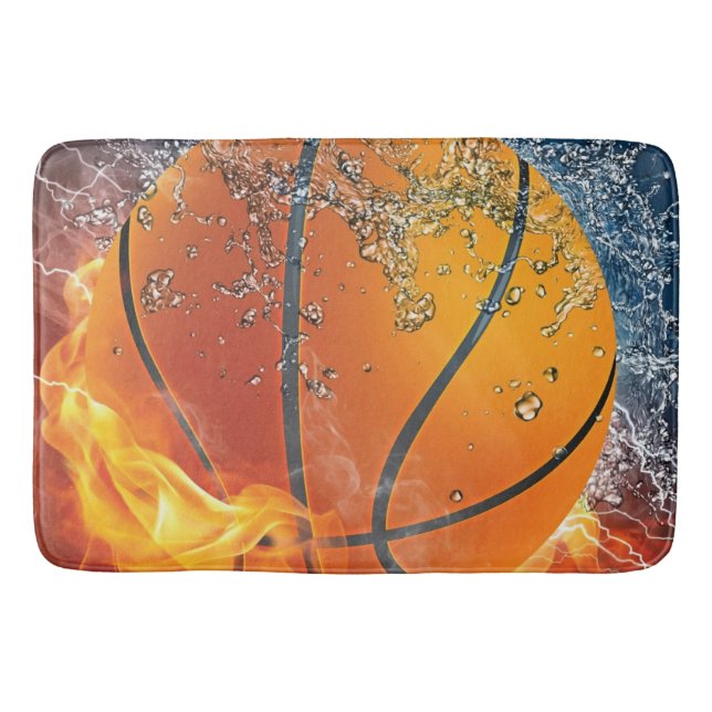 Flaming basketball bath mat (Front)
