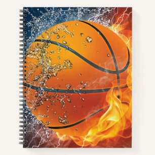 Flaming Basketball Notebook