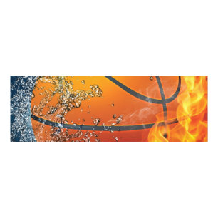 Flaming basketball photo print