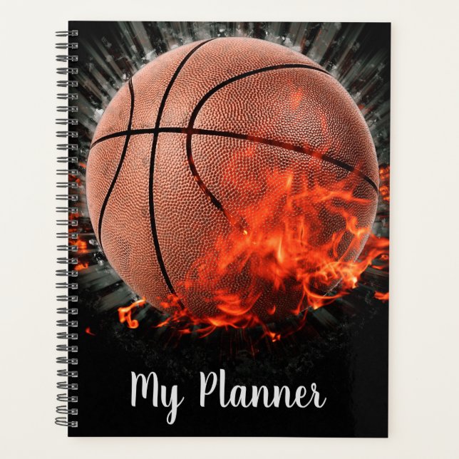 Flaming Basketball Planner (Front)