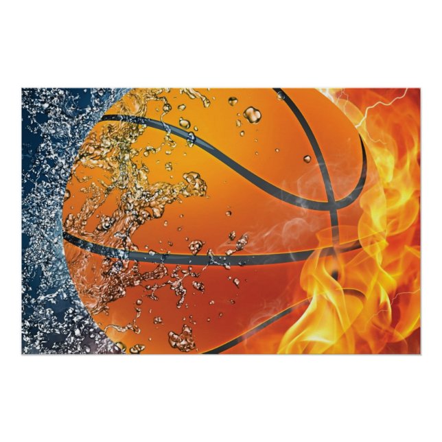 Flaming basketball poster (Front)
