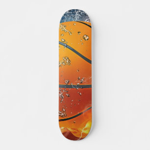 Flaming basketball skateboard