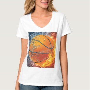 Flaming basketball T-Shirt
