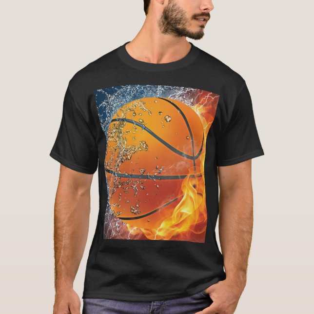 Flaming basketball T-Shirt (Front)
