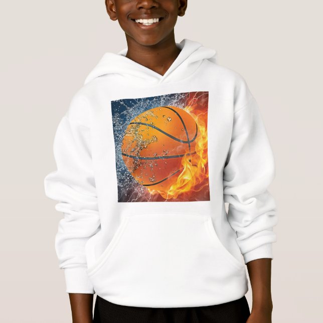 Flaming basketball throw pillow (Front)