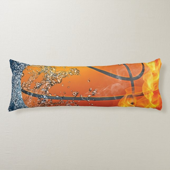 Flaming basketball throw pillow (Front)