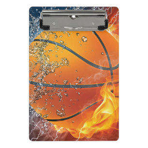 Flaming basketball throw pillow mini clipboard