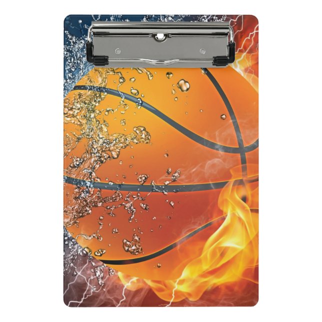 Flaming basketball throw pillow mini clipboard (Front)