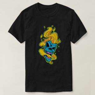Flaming Blue Skull T-Shirt