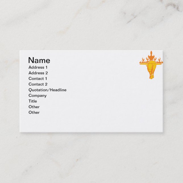 Flaming Bull #3 Business Card (Front)