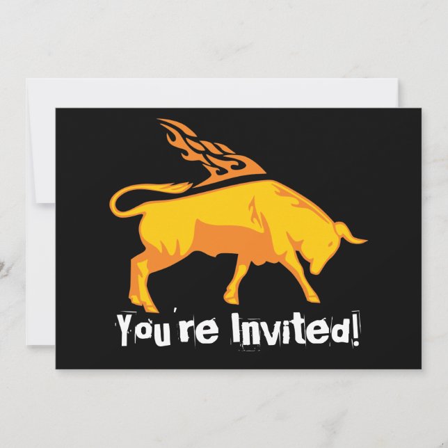 Flaming Bull #7 Invitation (Front)