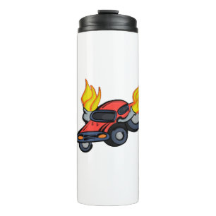 Flaming Car Thermal Tumbler