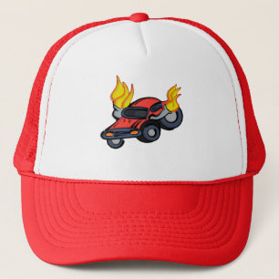 Flaming Car Trucker Hat