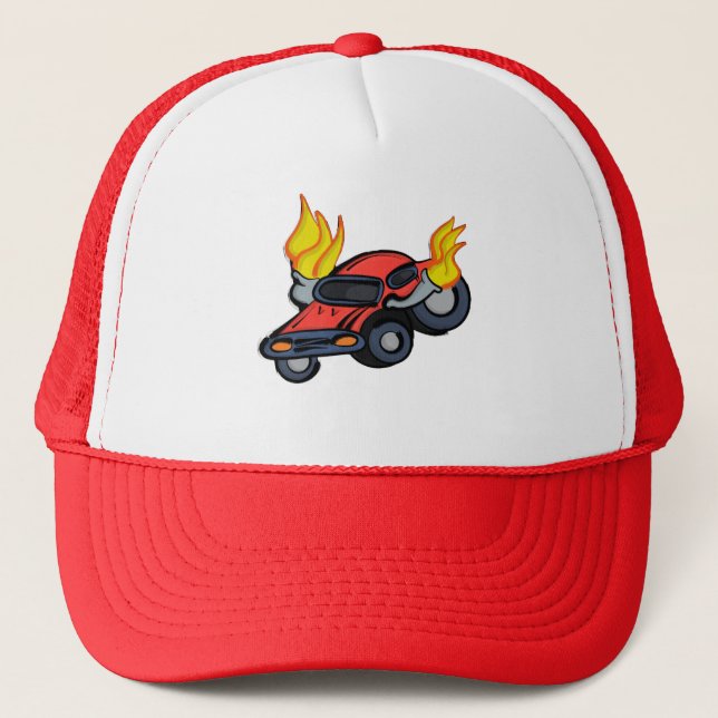 Flaming Car Trucker Hat (Front)