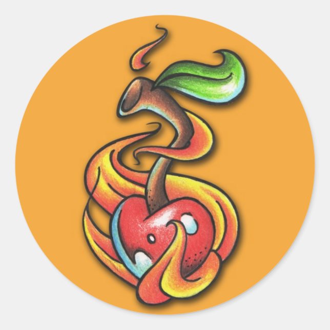 Flaming Cherry - Sticker (Front)