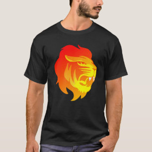 Flaming Cool Lion Head T-Shirt