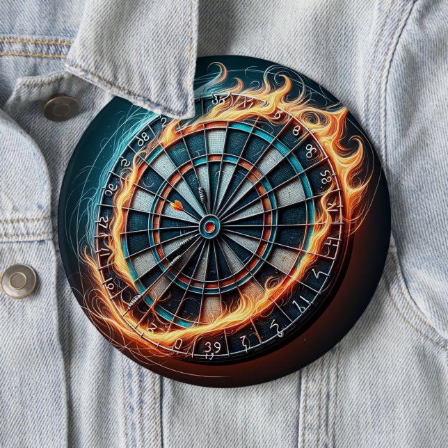 Flaming Dart Arena Ignite the passion of the Darts 6 Cm Round Badge (In Situ)