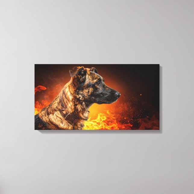 Flaming dog canvas print (Front)