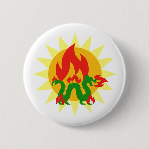 Flaming Dragon 6 Cm Round Badge