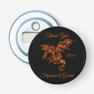 Flaming Dragon on Black Personal Bottle Opener