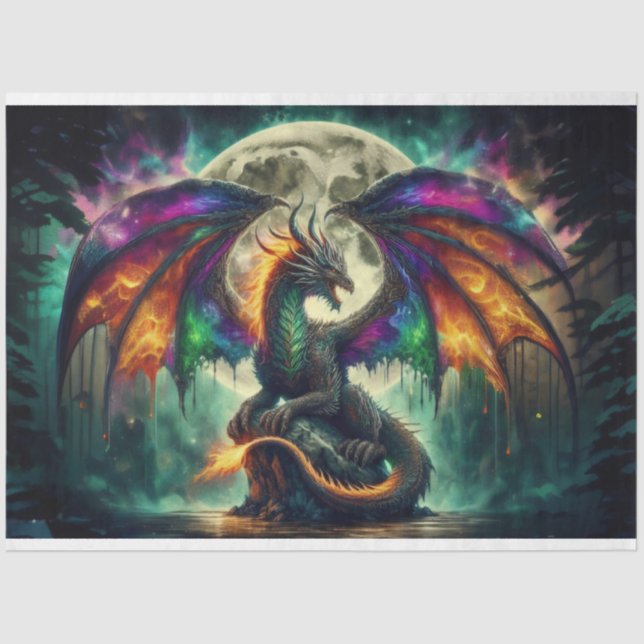 Flaming Dragon Tissue Paper (Front)