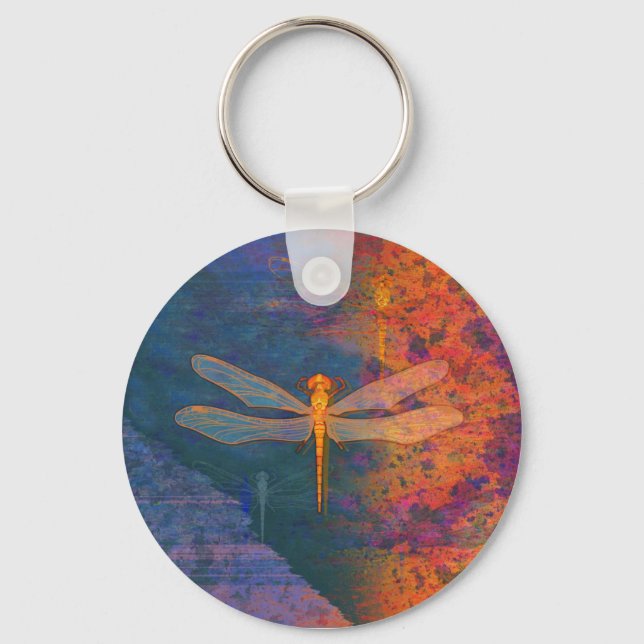 Flaming Dragonfly Key Ring (Front)