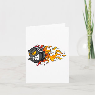 Flaming Eight Ball Card