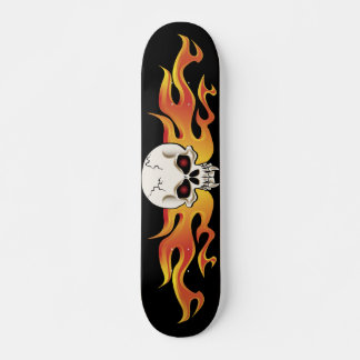 Flaming Fanged Skull Skate Skateboard